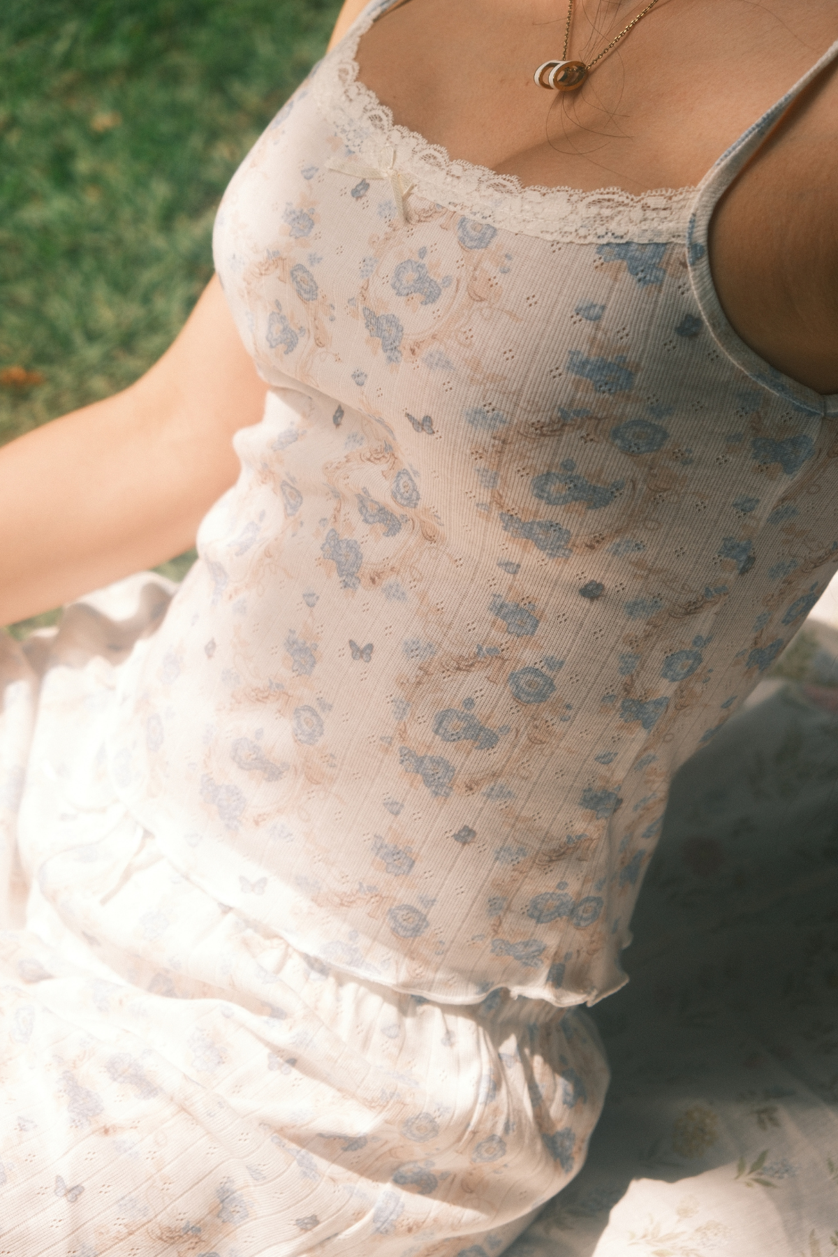 Short Cotton PJ Set in Blue