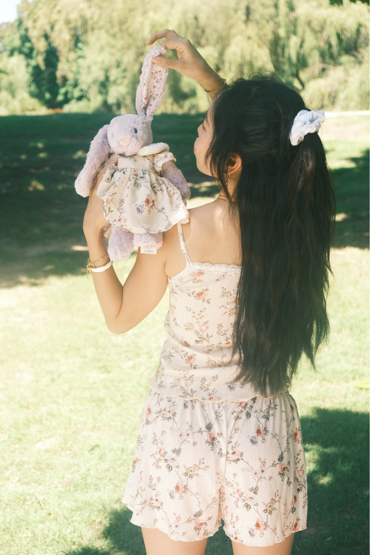 Short Cotton PJ Set in Rose Garden