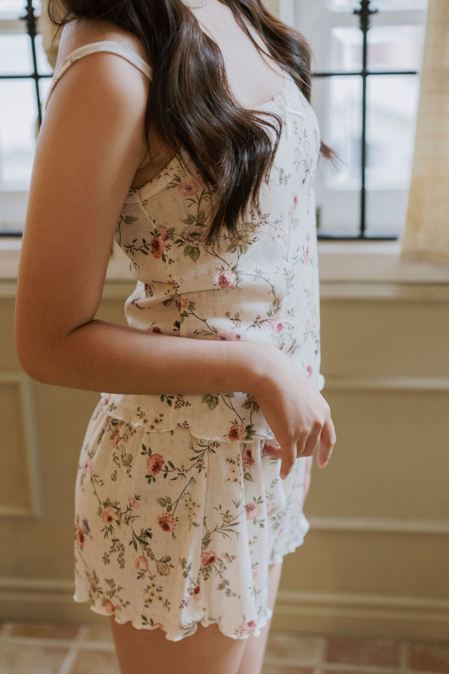 Cotton Pyjama Set in Rose Garden