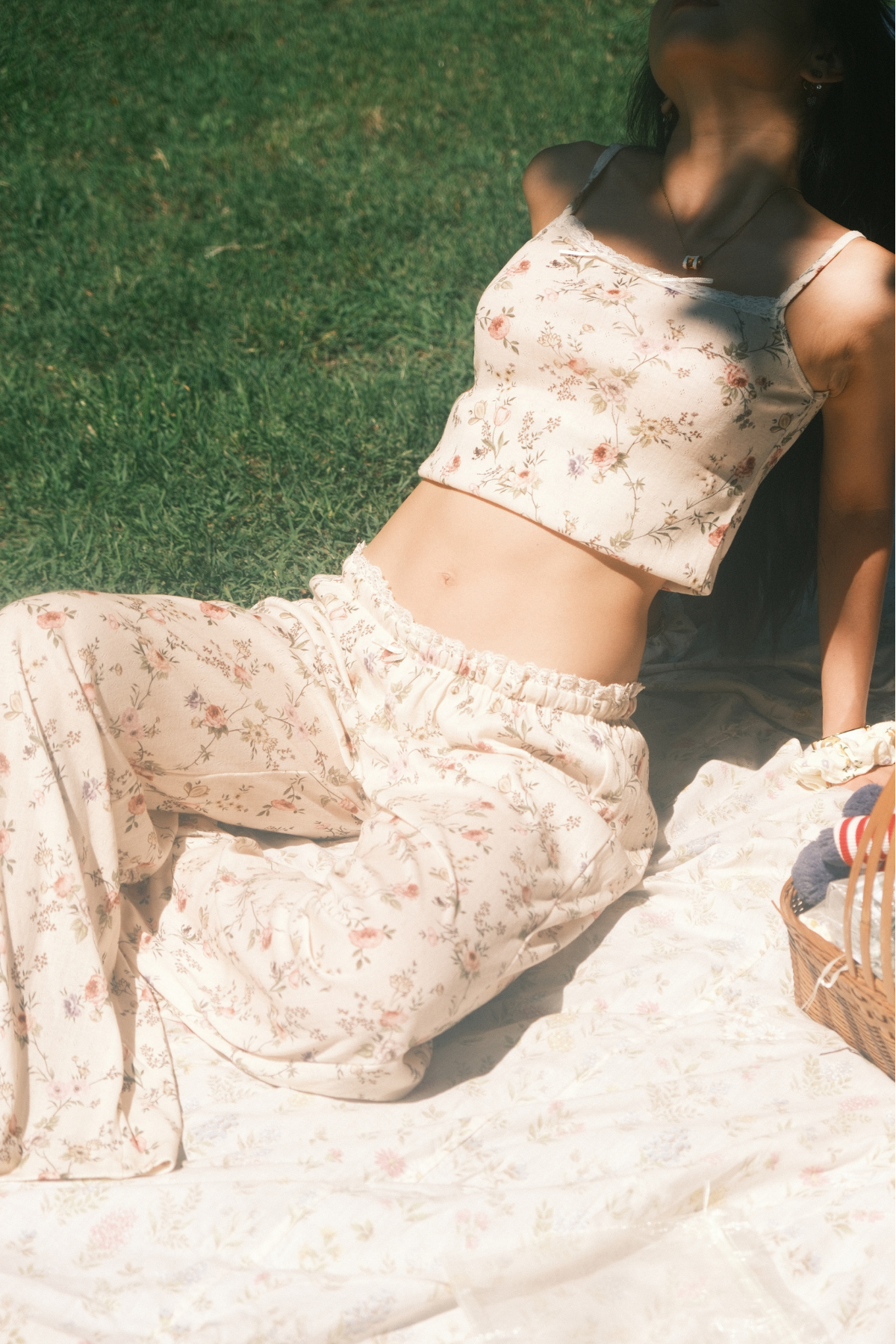 Long Cotton PJ Set in Rose Garden