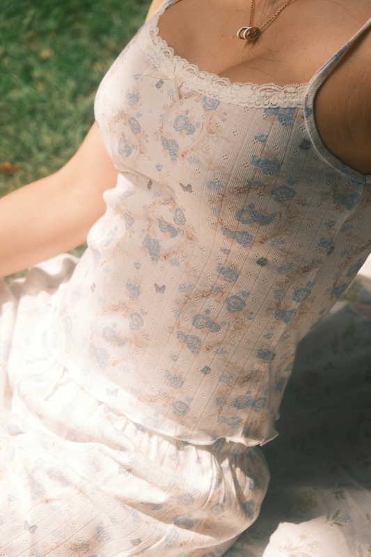 Short Cotton PJ Set in Blue